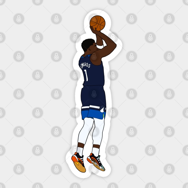 Anthony Edwards Jumpshot Minimal Sticker by whelmd